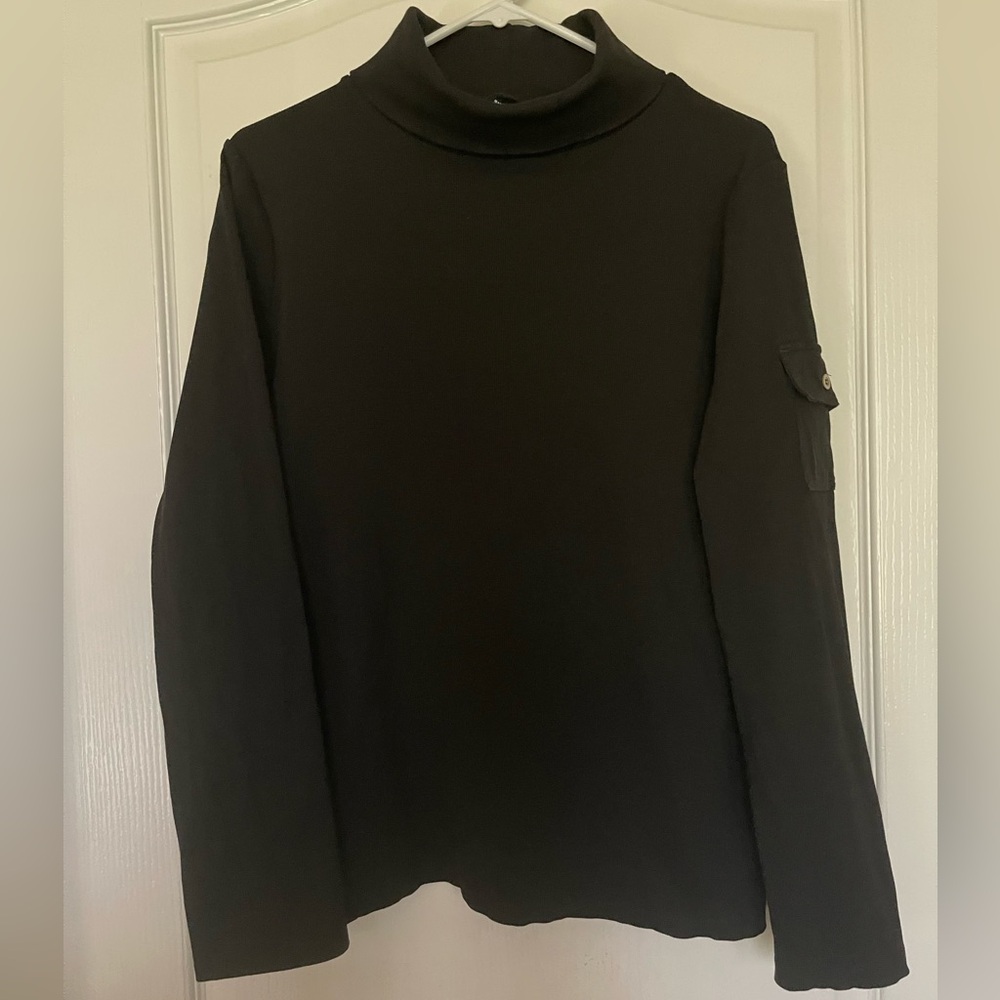Saint + Sofia Pocket Turtle Neck-Black - image 3